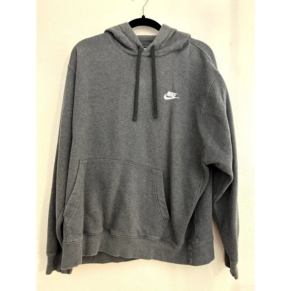 Nike Sportswear Club Fleece Dark Gray Pullover Hoodie Men's Size XL XLARGE